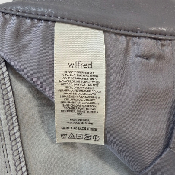 NWOT - Aritzia Wilfred Melina Vegan Leather Pants - Ardoise - Size 6 - Picture 12 of 16